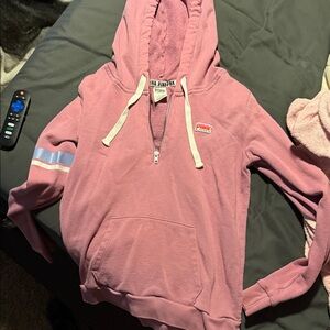 PINK Victoria's Secret Mauve Hoodie with Light Blue and White Accents